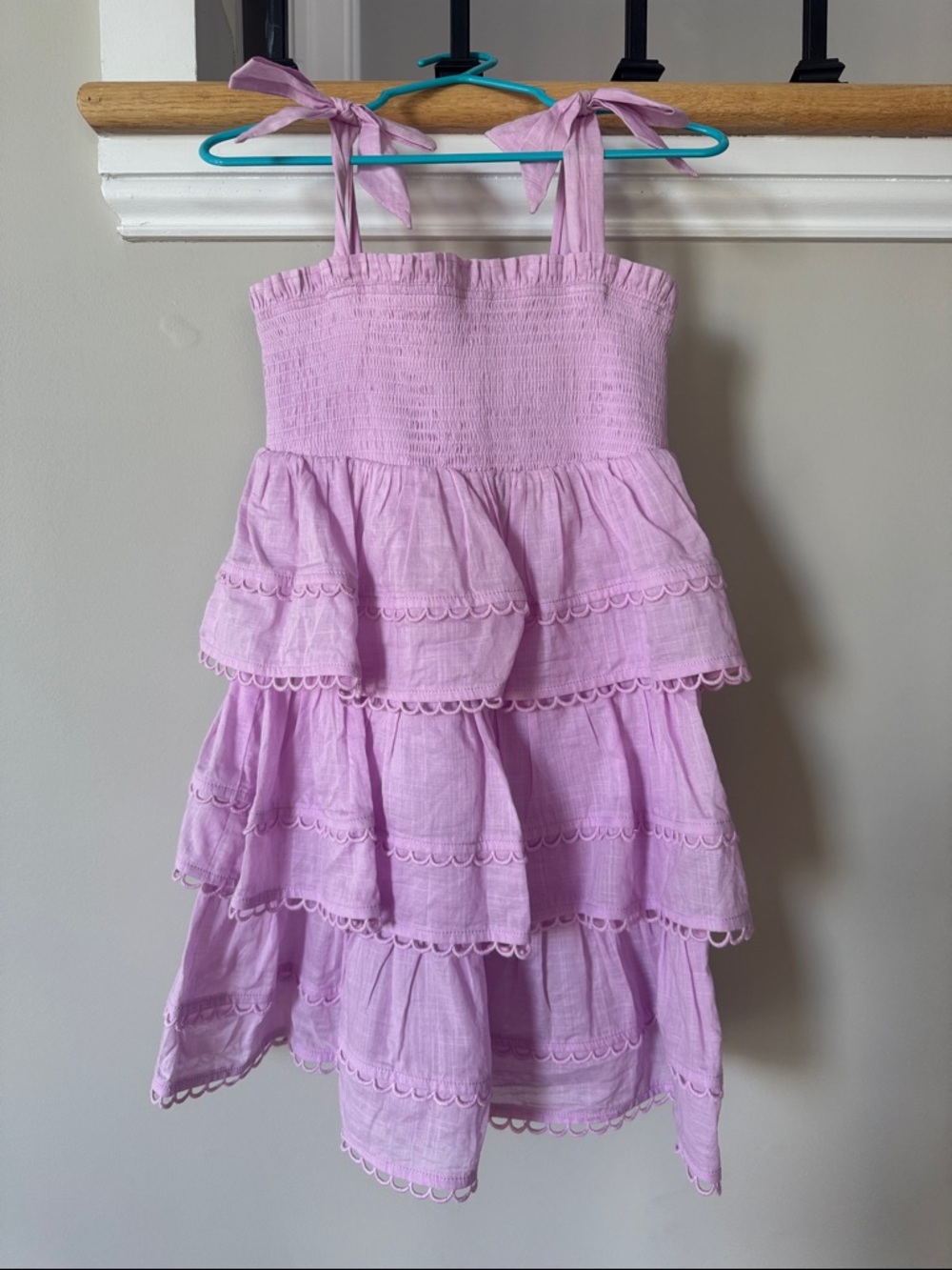 Zimmermann Lilac Tiered Sundress with Tie Straps